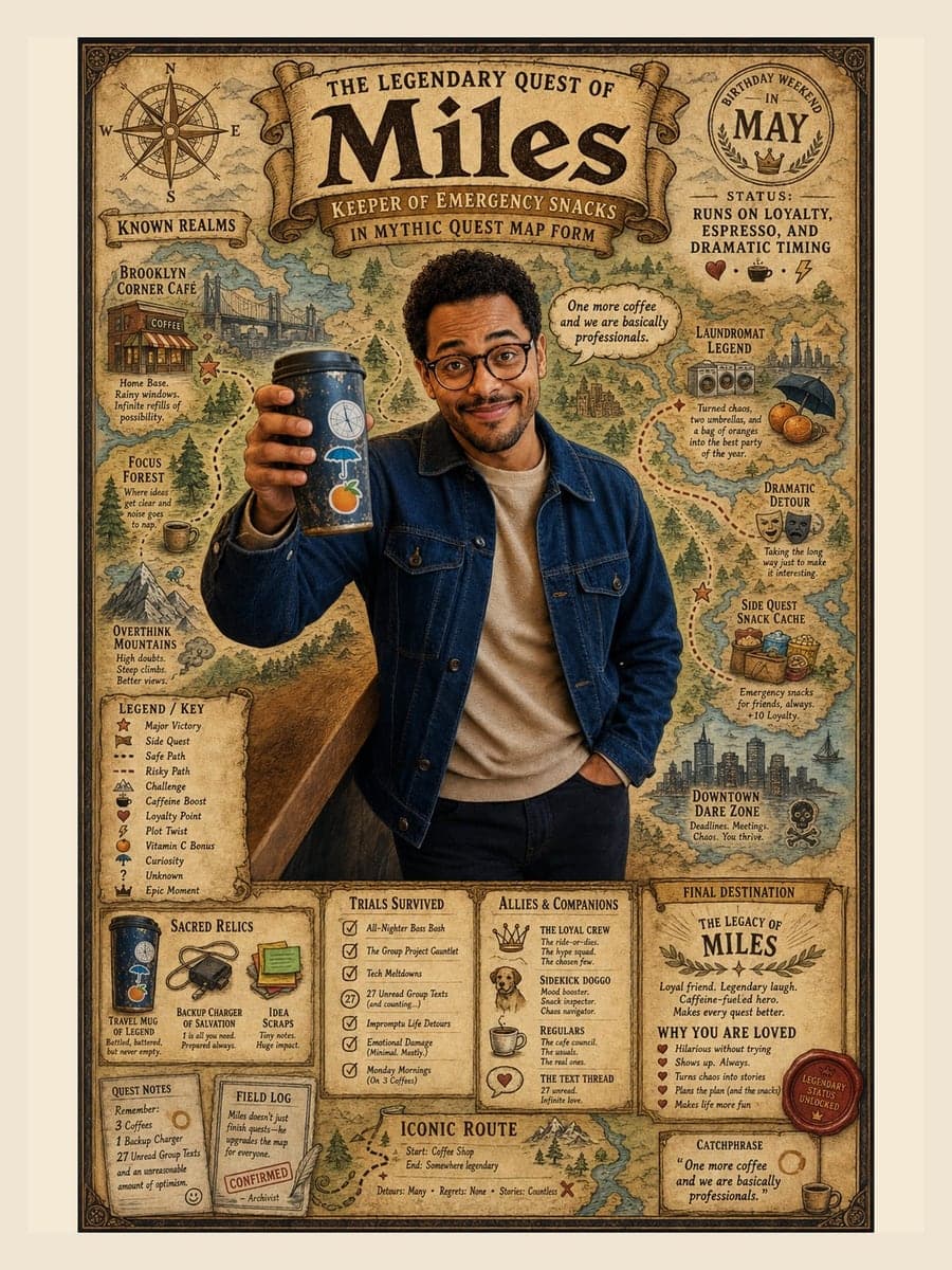 Mythic Quest Map poster for Miles